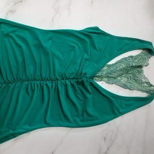 Fredrick's of New York Teal Top (Cinched and Lace)